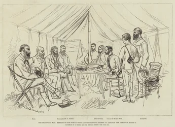 Der Transvaal-Krieg, Treffen von Sir Evelyn Wood und Kommandant Joubert zur Vereinbarung des Waffenstillstands, 9. März